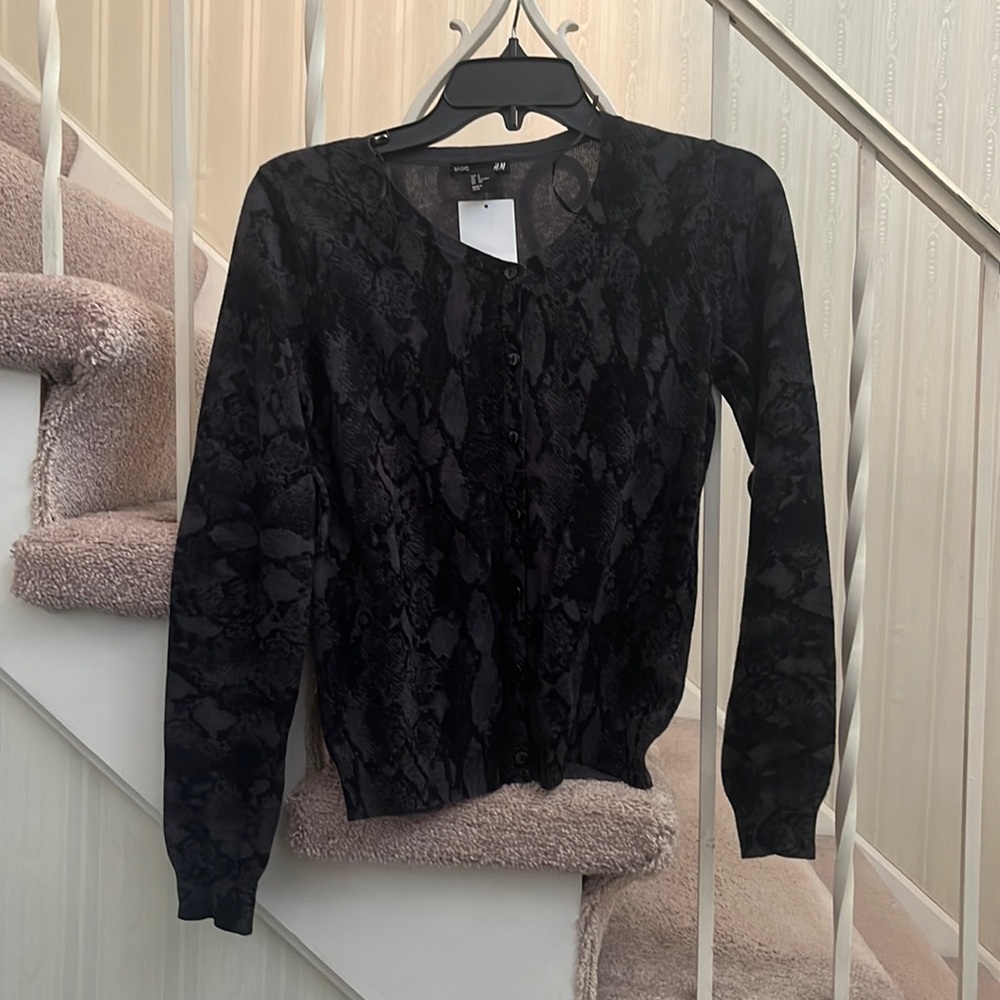 Snake Print H&M Button-Up Cardigan